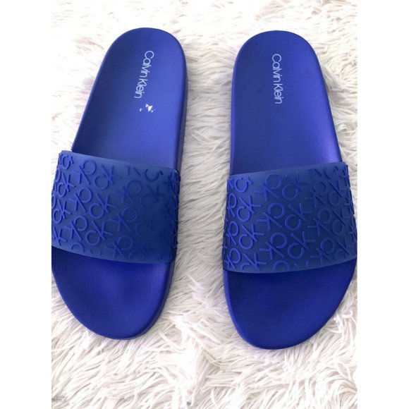 Men’s Sandals Size 9 Calvin Klein Alva Slides  Blue Cobalt Round open toe
